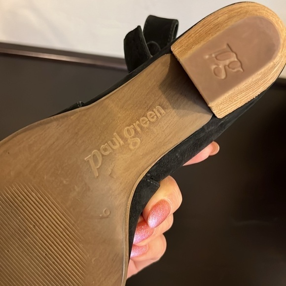 Paul Green Rival Sandal, black nubuck leather, scrunched look,slingback, 8.5 - Picture 10 of 16